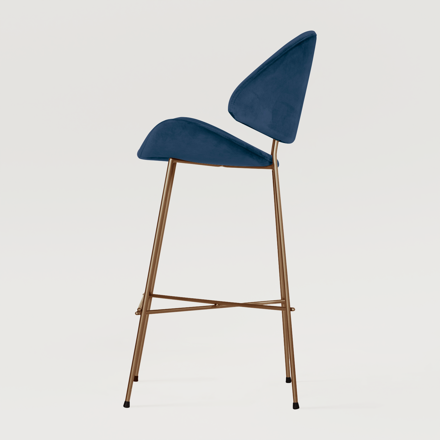 Bar stool Cheri Bar Velours Copper High - Navy Blue