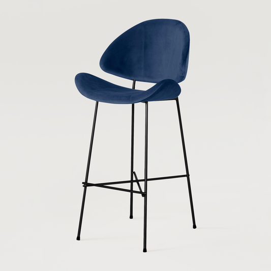 Bar stool Cheri Bar Velours High - Navy Blue