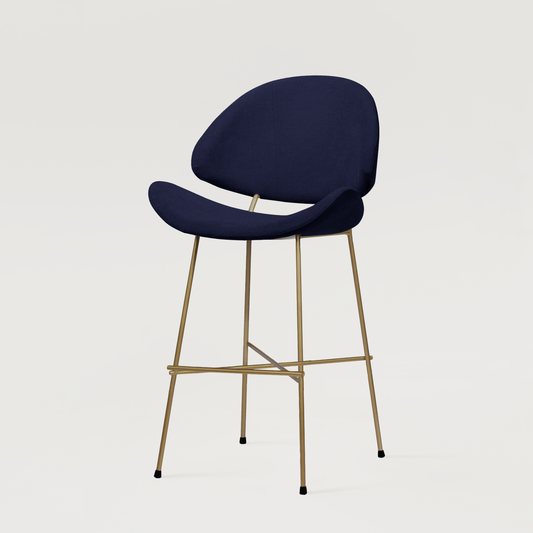 Bar stool Cheri Bar Trend Copper Low - Navy Blue