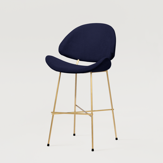 Bar stool Cheri Bar Trend Gold Low - Navy Blue