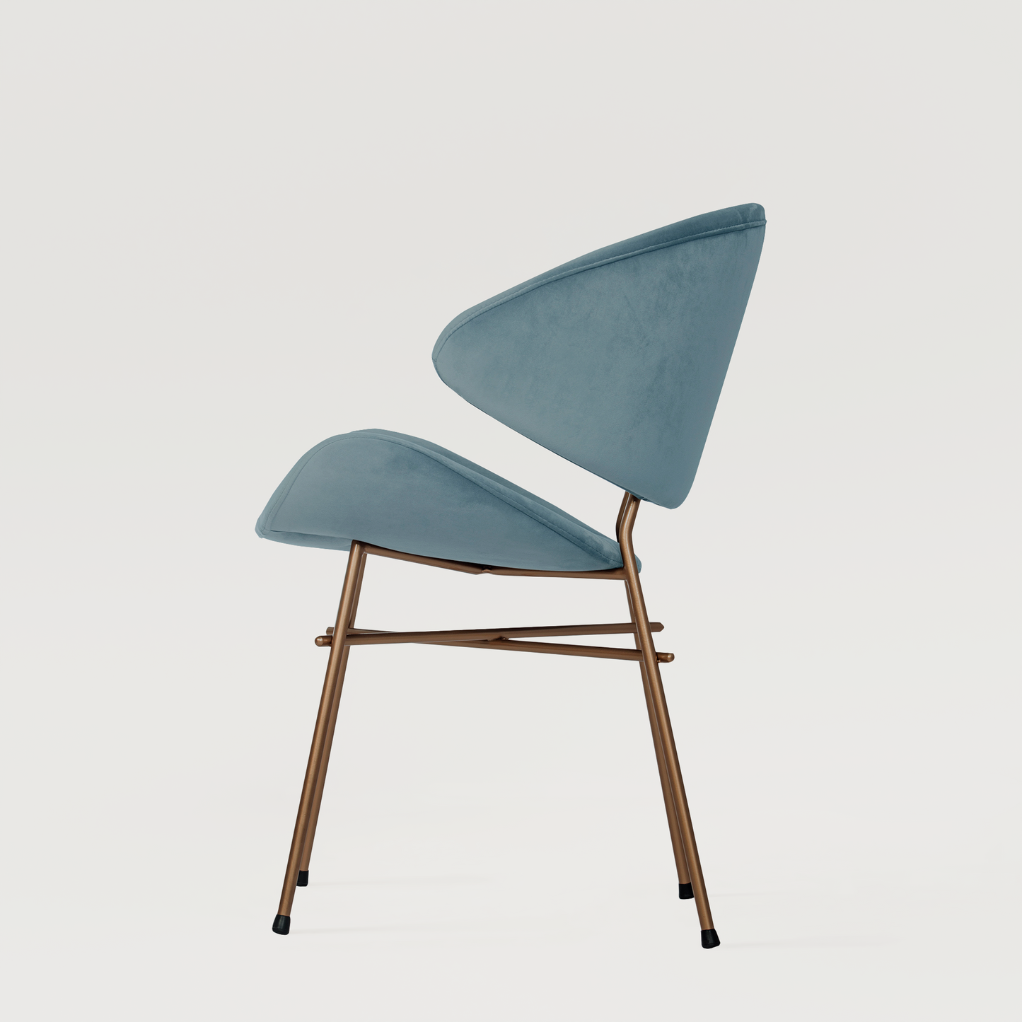 Chair Cheri Velours Copper - Light Blue