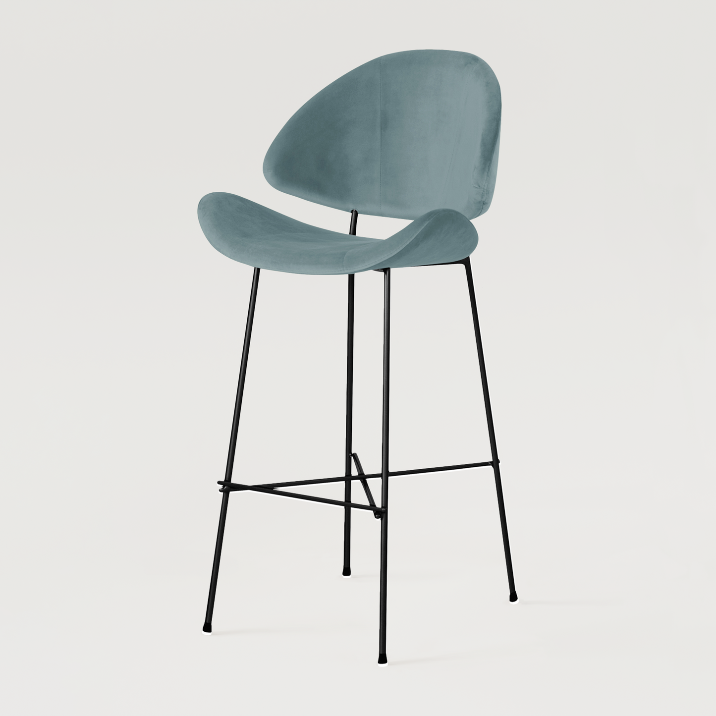 Bar stool Cheri Bar Velours High - Light Blue