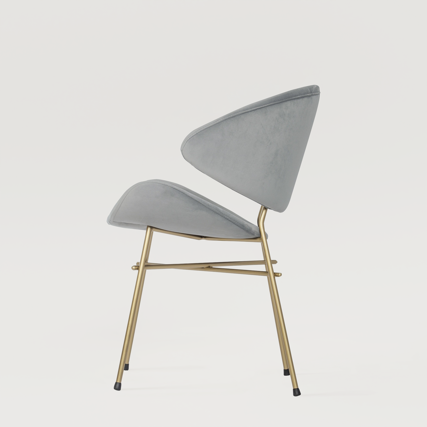 Chair Cheri Velours Gold - Light Grey