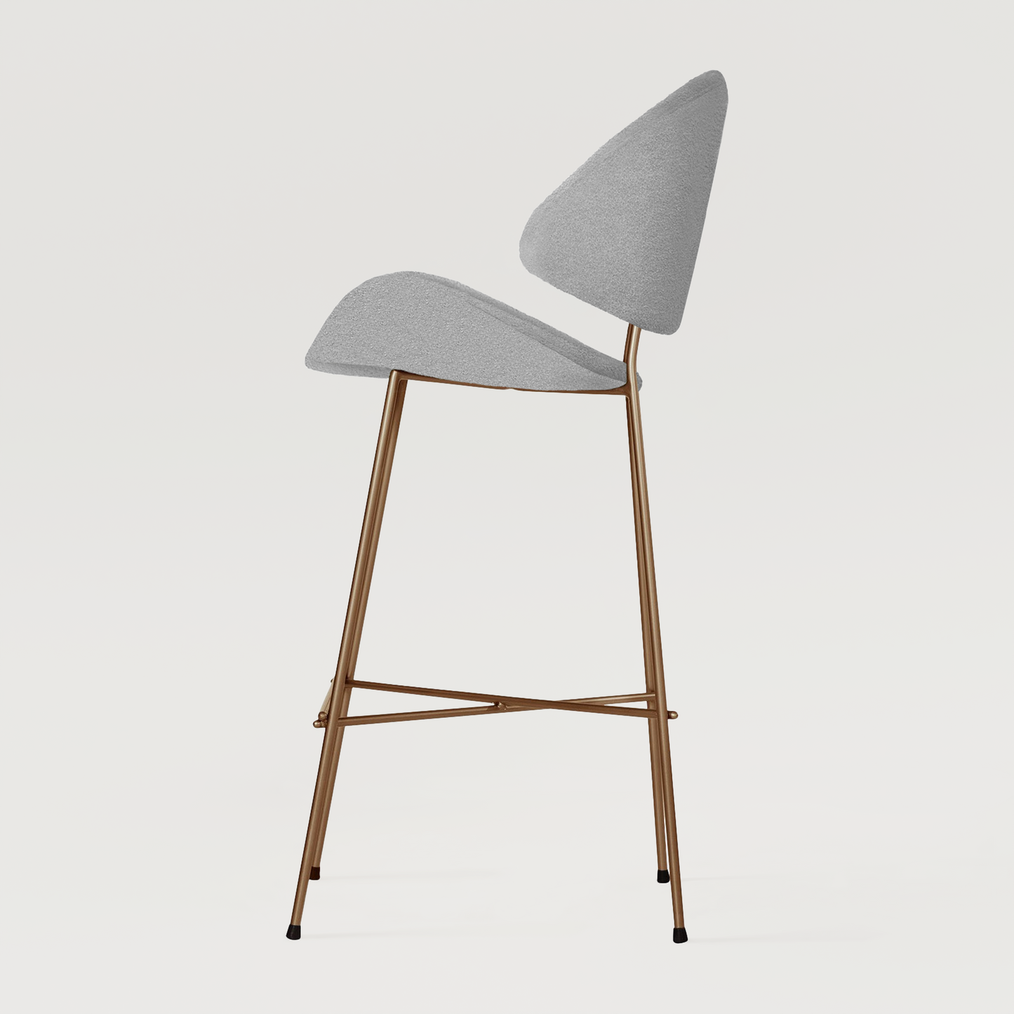 Bar stool Cheri Bar Boucle Copper High - Light Grey