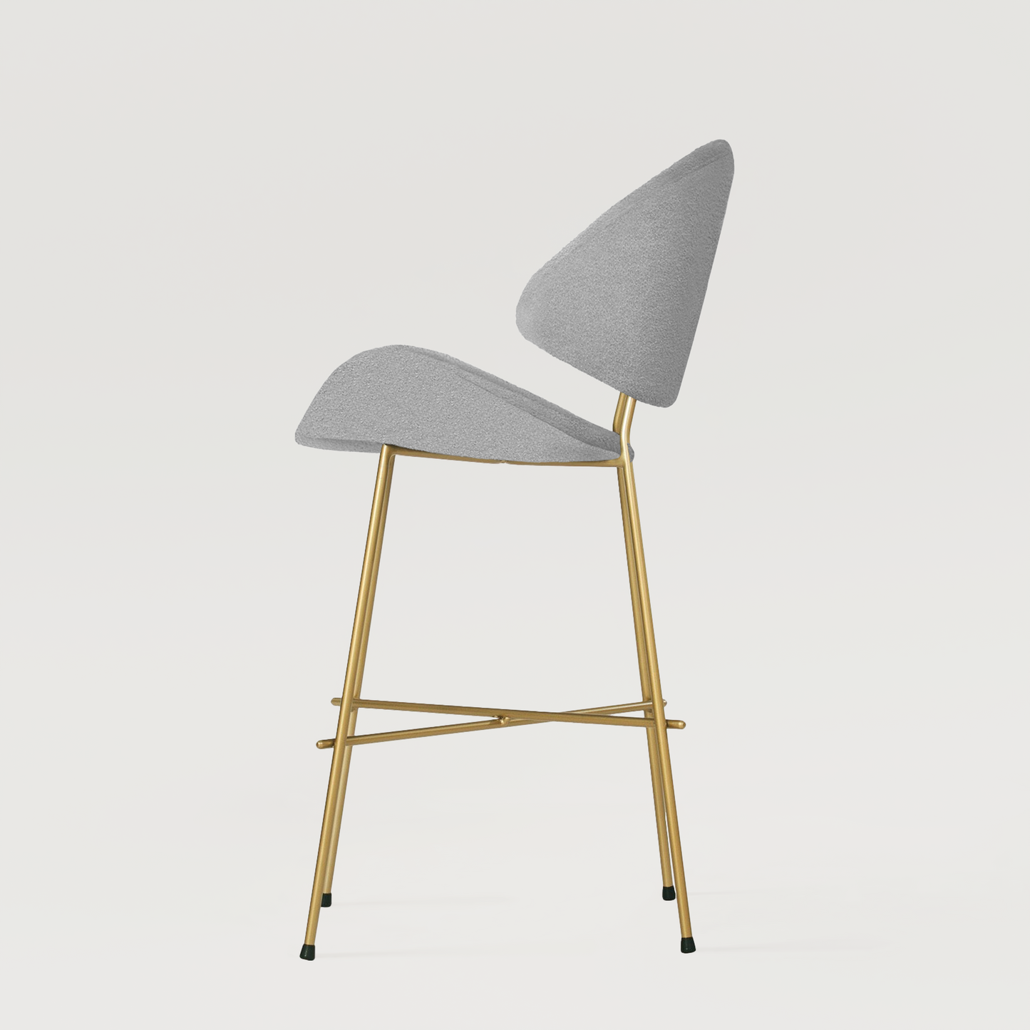 Bar stool Cheri Bar Boucle Gold Low - Light Grey