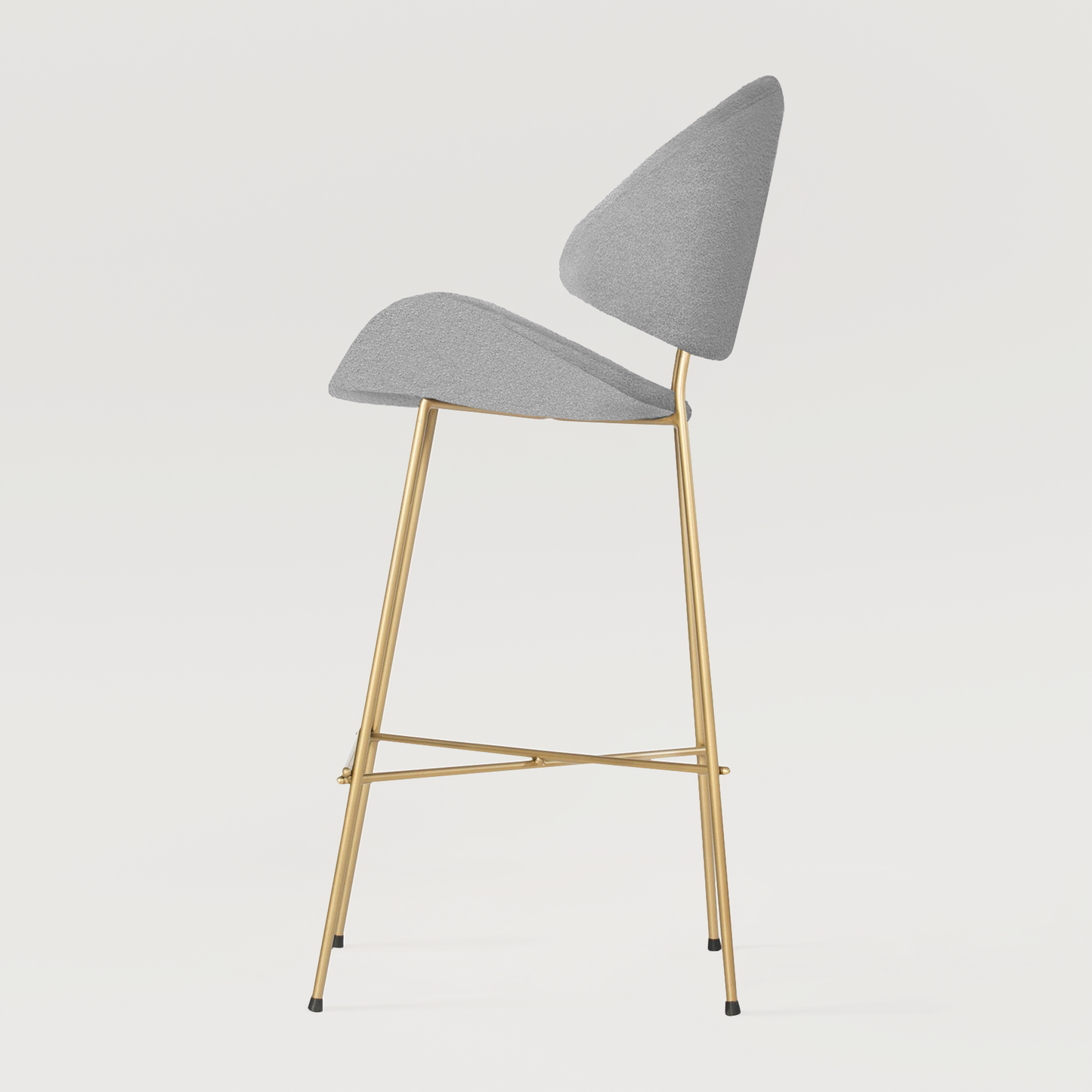 Bar stool Cheri Bar Boucle Gold High - Light Grey