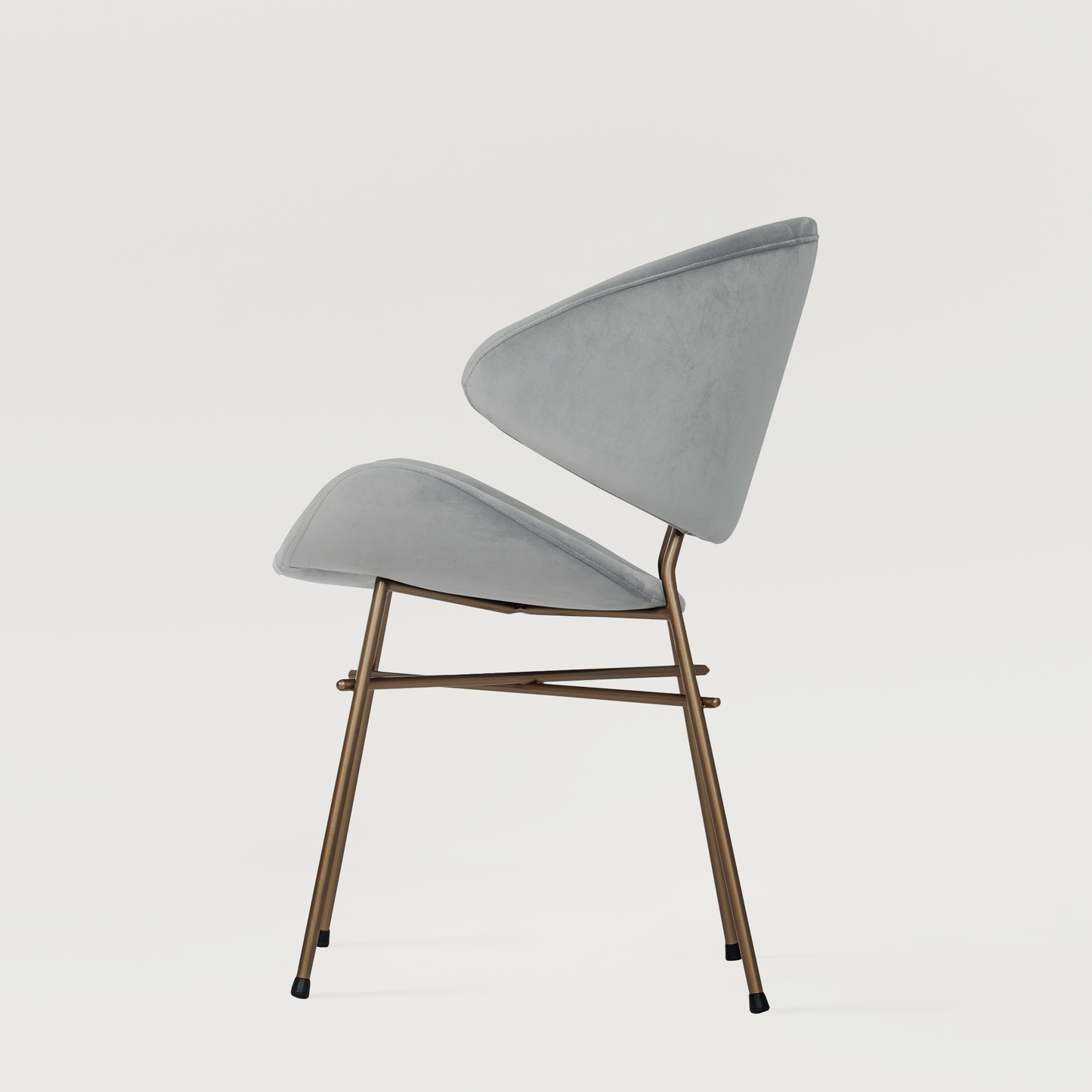 Chair Cheri Velours Copper - Light Grey