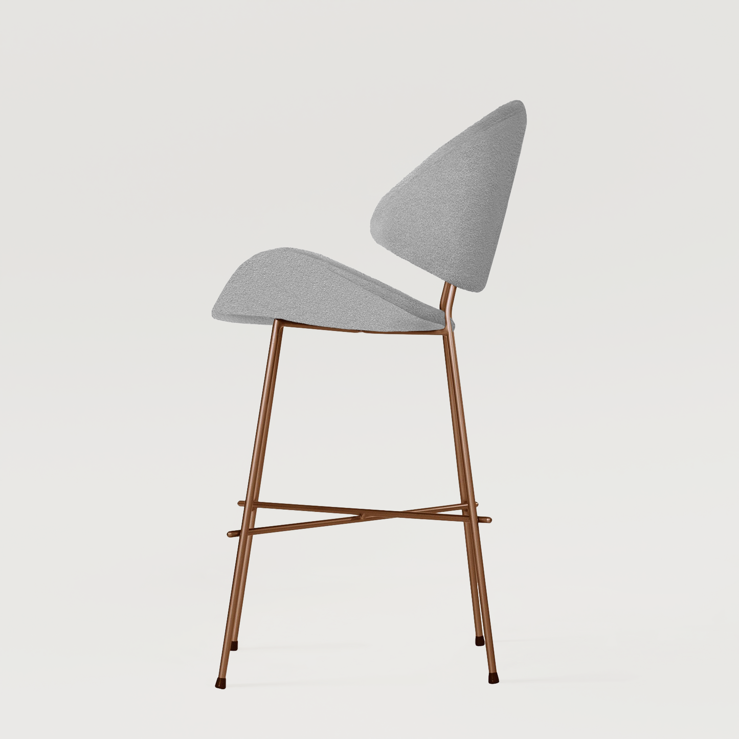 Bar stool Cheri Bar Boucle Copper Low - Light Grey