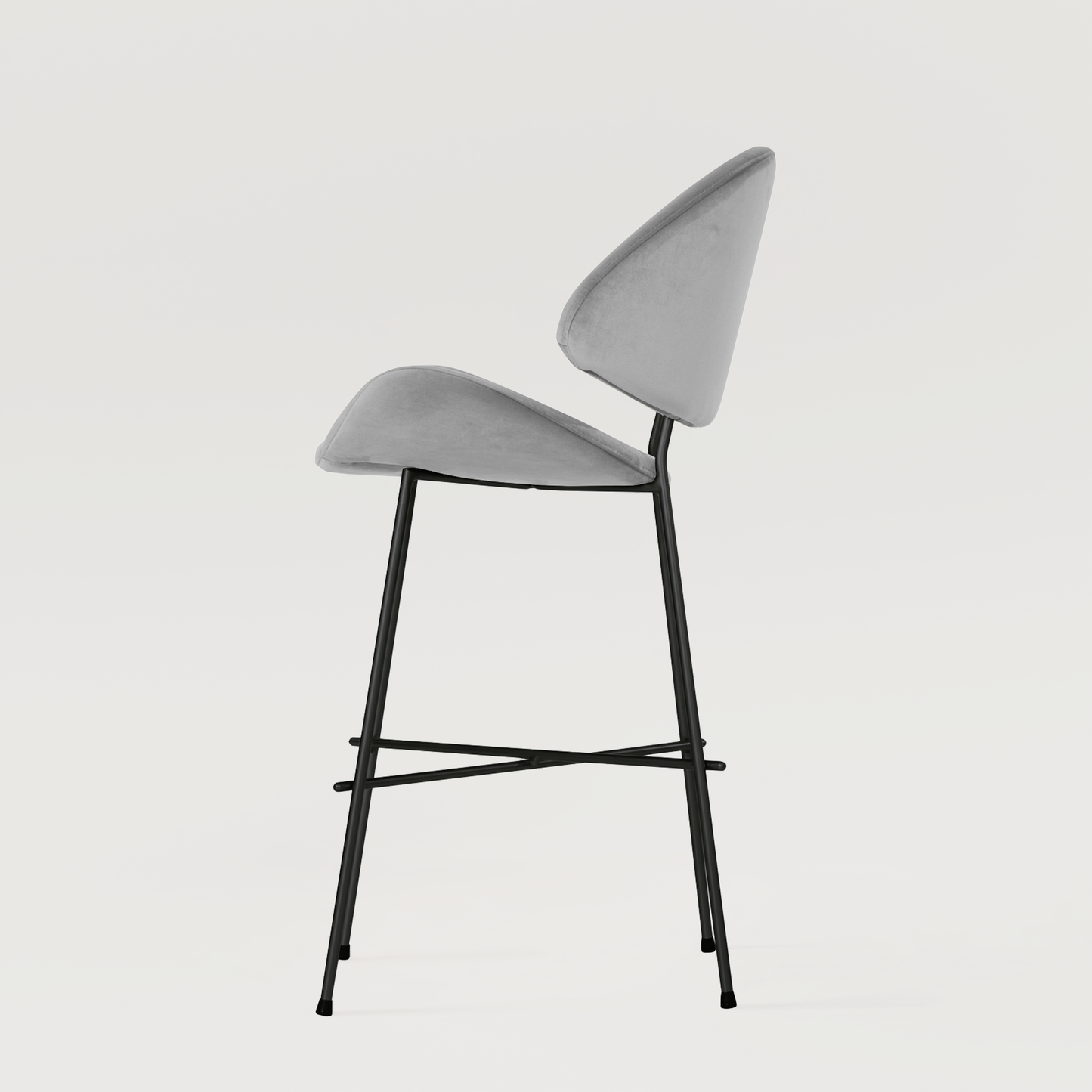 Bar stool Cheri Bar Velours Low - Light Grey