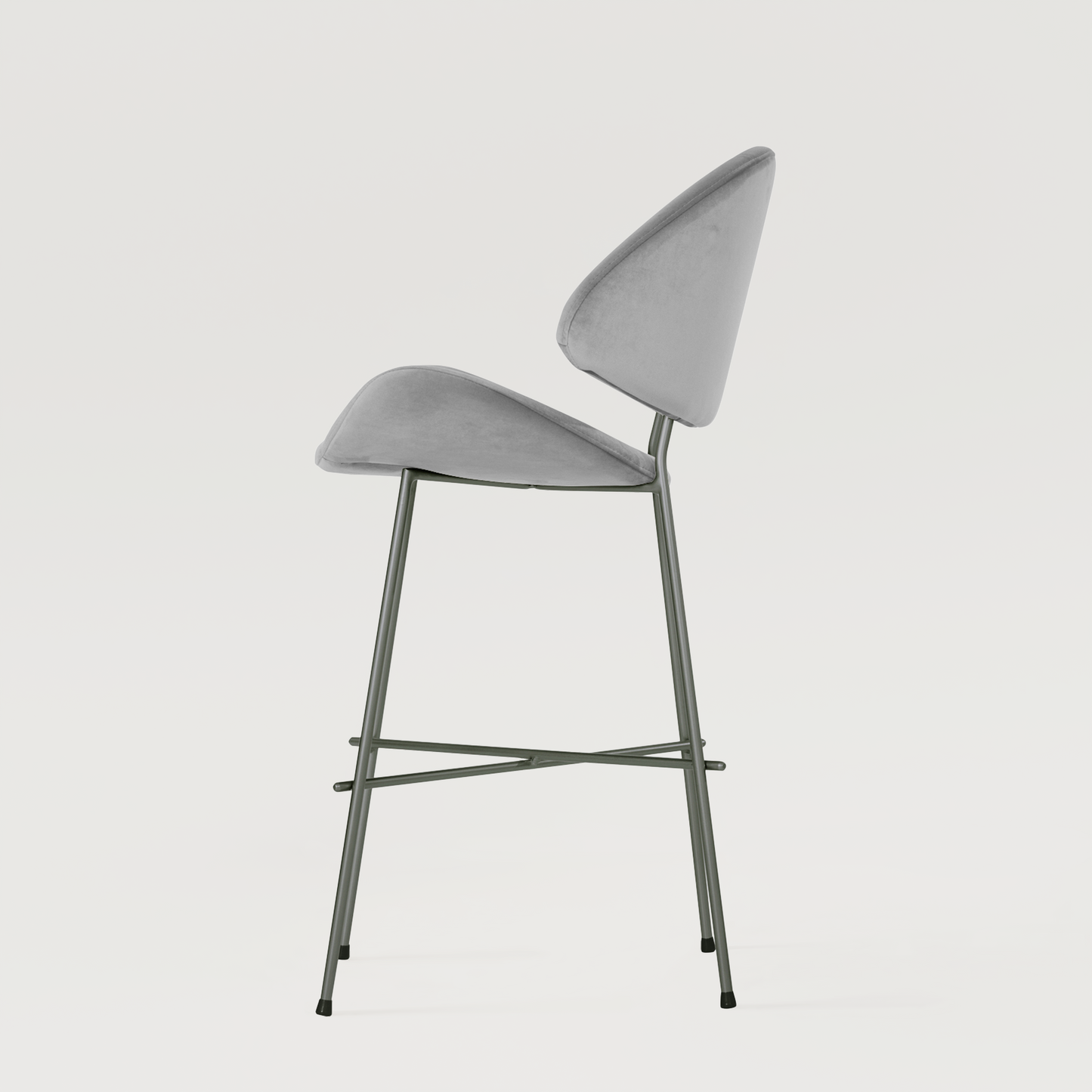 Bar stool Cheri Bar Velours Low - Light Grey