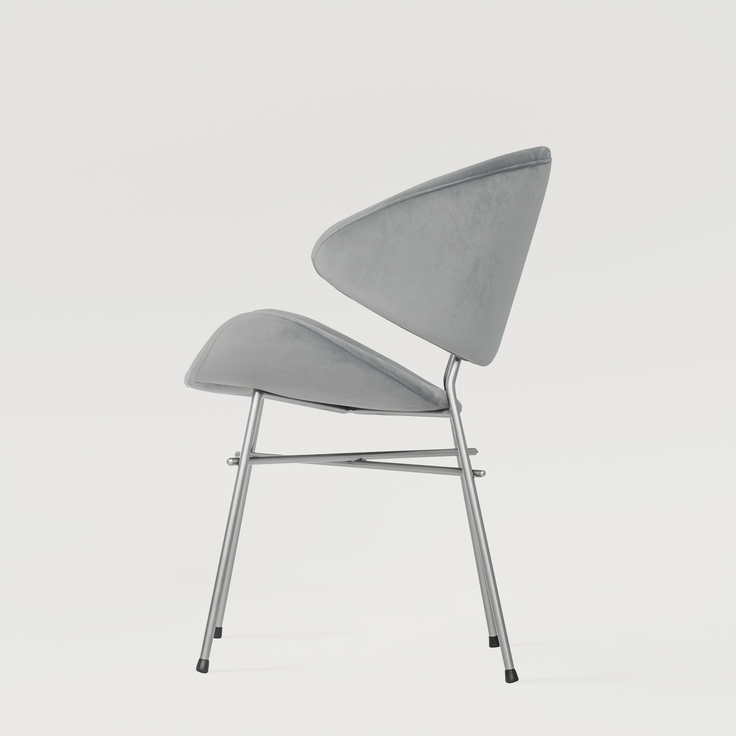 Chair Cheri Velours Chrome - Light Grey