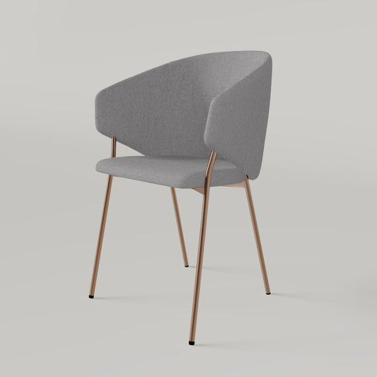 Chair Throne Alvaro Copper - Light Grey