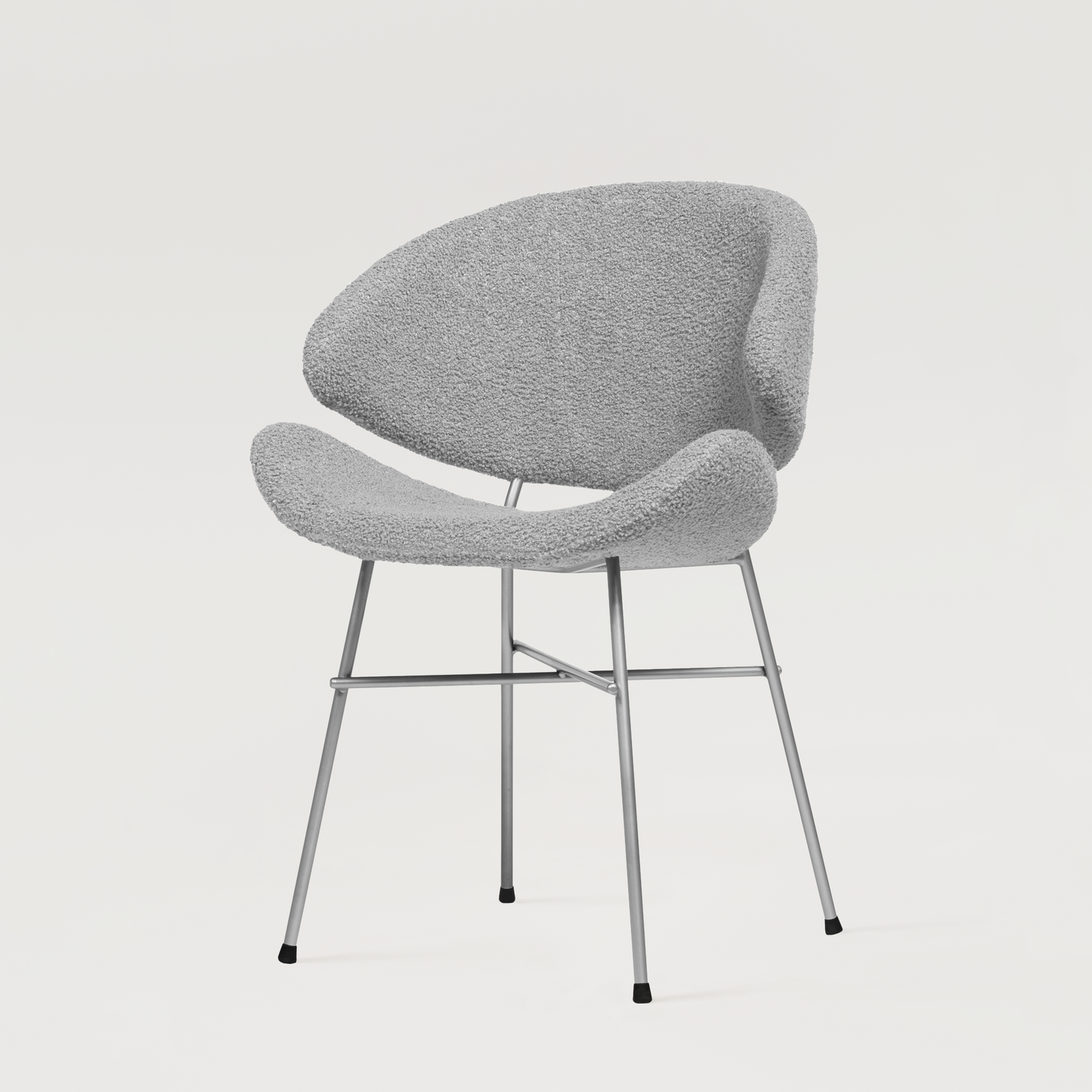 Chair Cheri Boucle Chrome - Light Grey