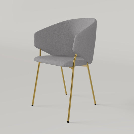 Chair Throne Alvaro Gold - Light Grey