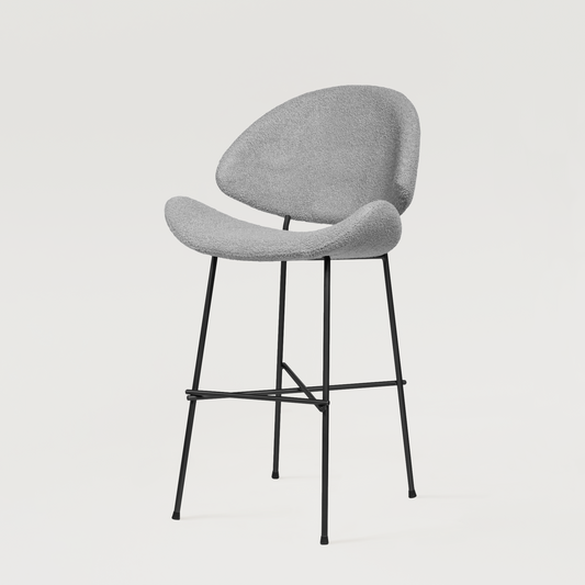 Bar stool Cheri Bar Boucle Low - Light Grey