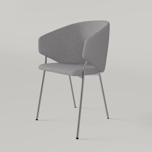 Chair Throne Alvaro Chrome - Light Grey