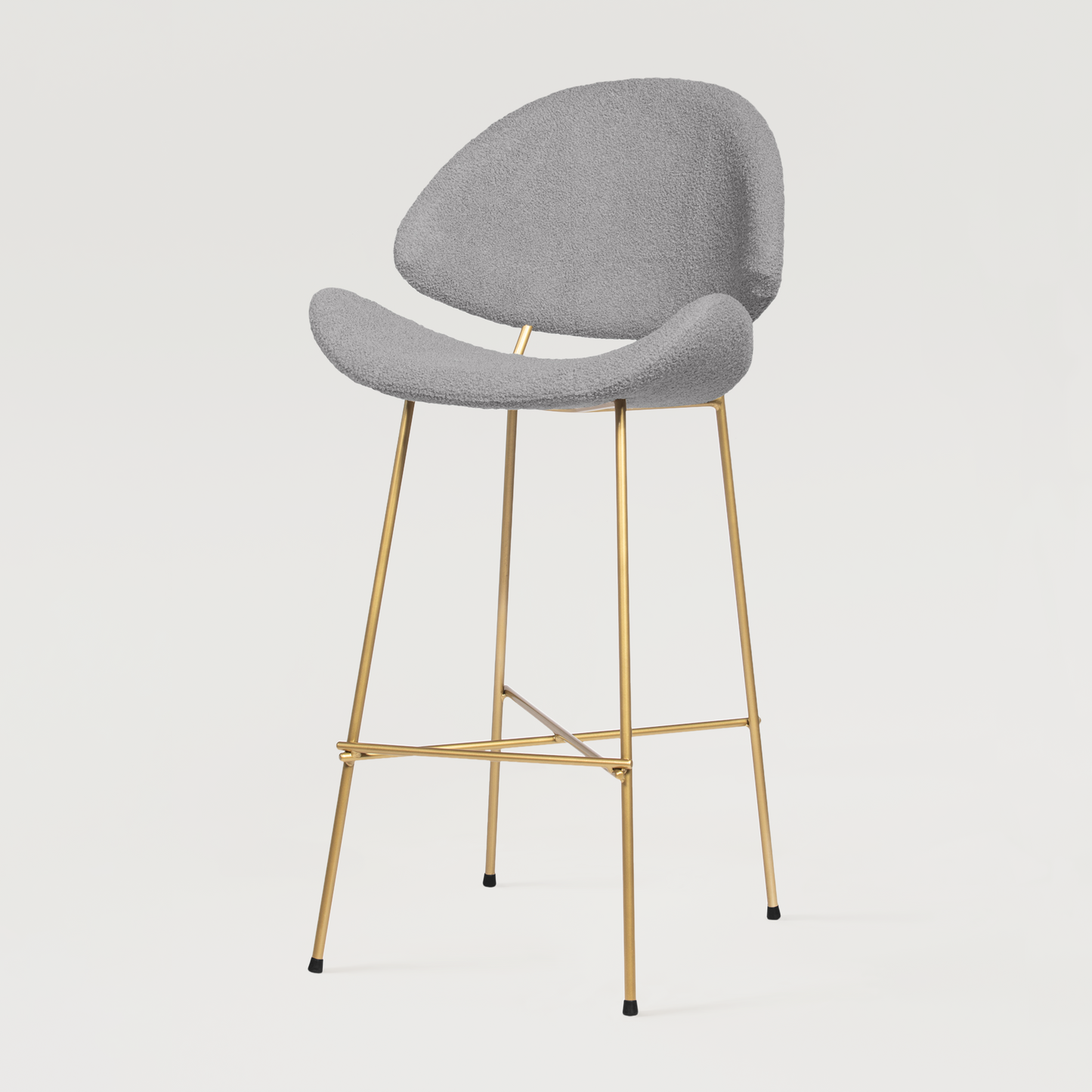 Bar stool Cheri Bar Boucle Gold High - Light Grey