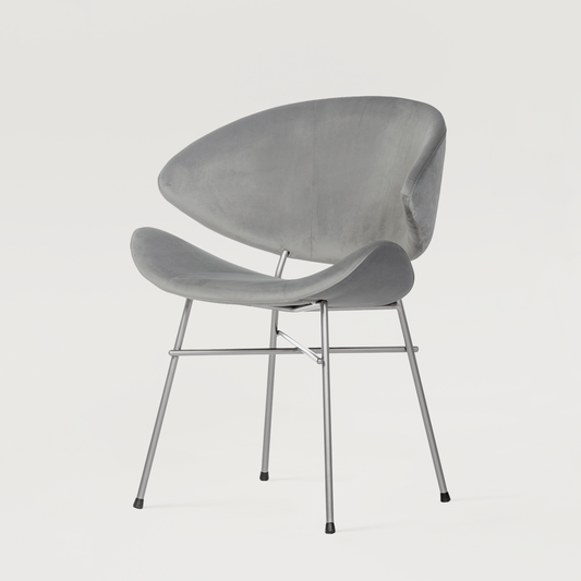 Chair Cheri Velours Chrome - Light Grey