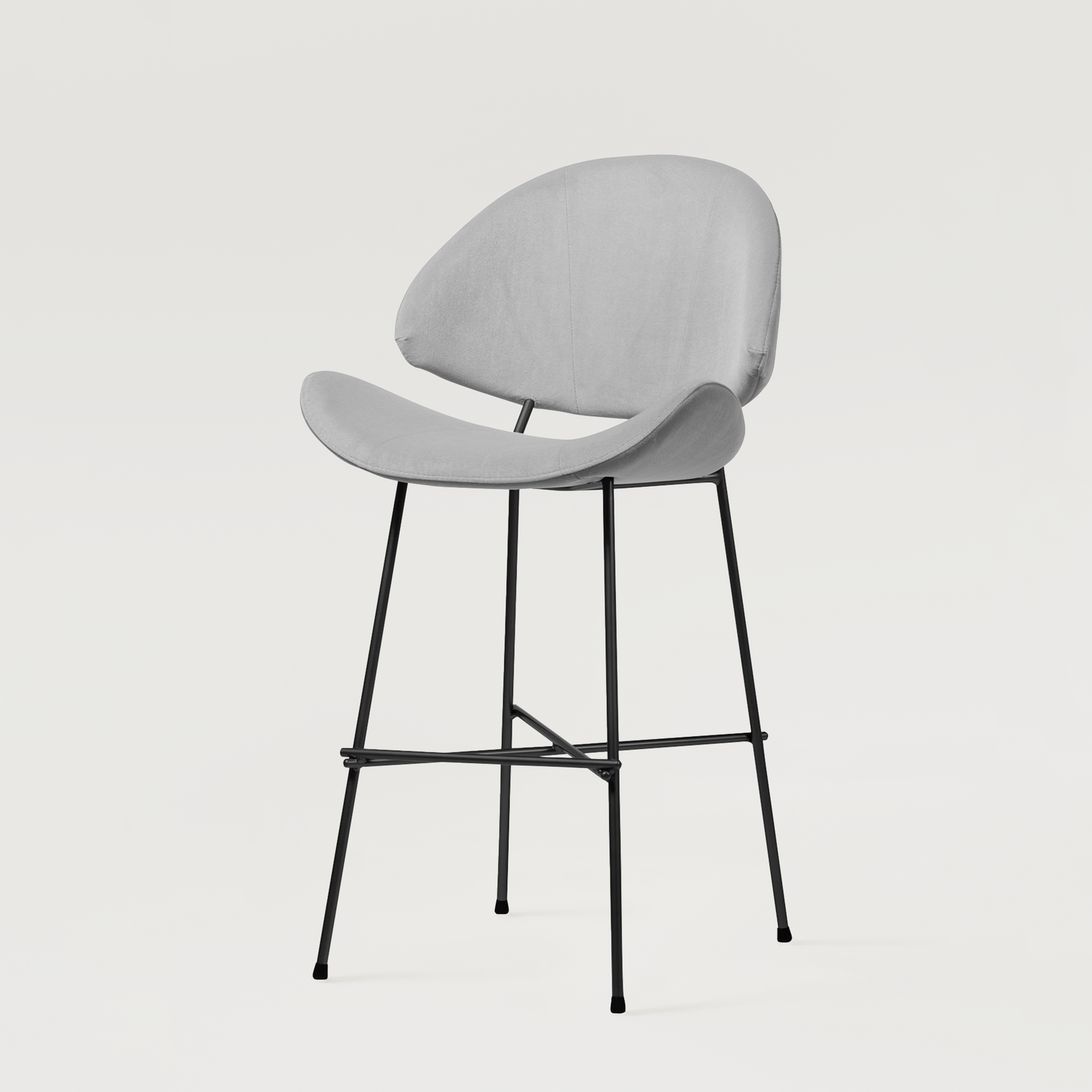 Bar stool Cheri Bar Velours Low - Light Grey