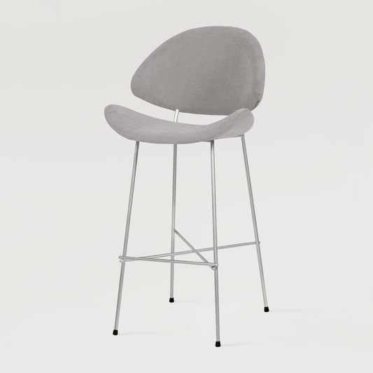 Bar stool Cheri Bar Trend Chrome High - Grey