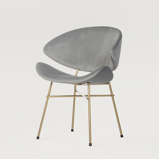 Chair Cheri Velours Gold - Light Grey