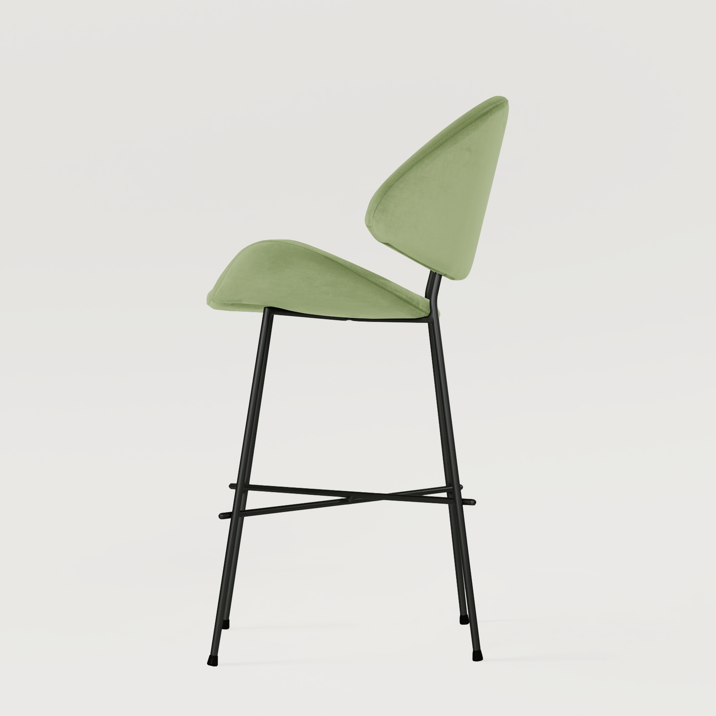 Bar stool Cheri Bar Velours Low - Light Green