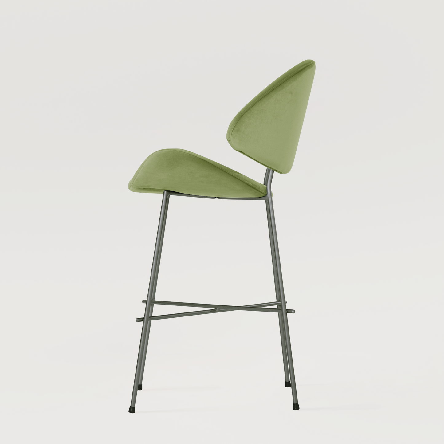 Bar stool Cheri Bar Velours Low - Light Green