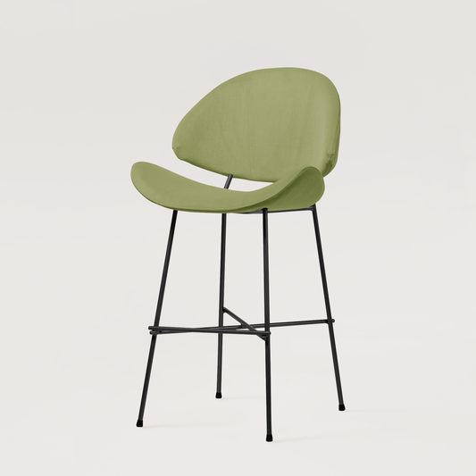 Bar stool Cheri Bar Velours Low - Light Green