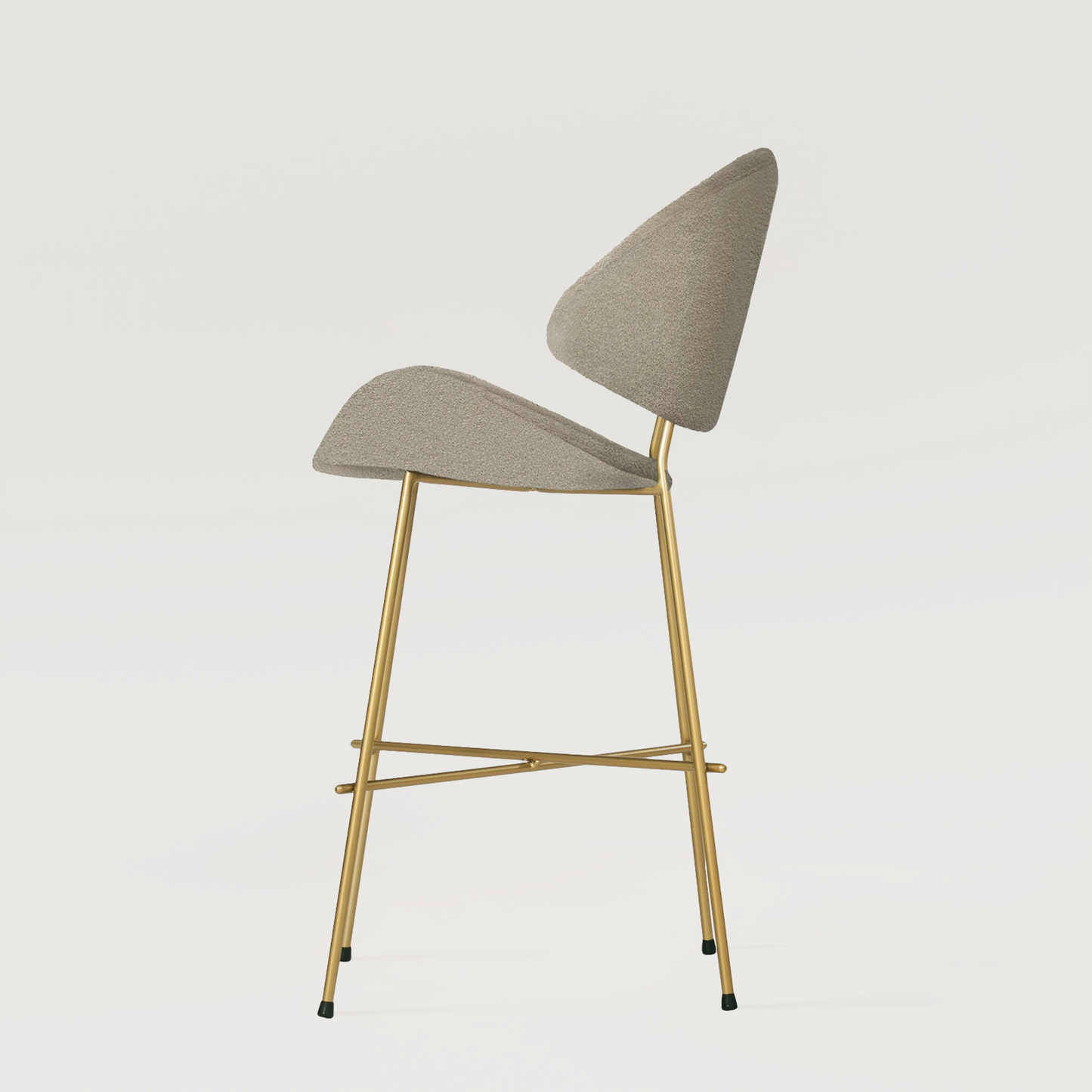 Bar stool Cheri Bar Boucle Gold Low - Coffee