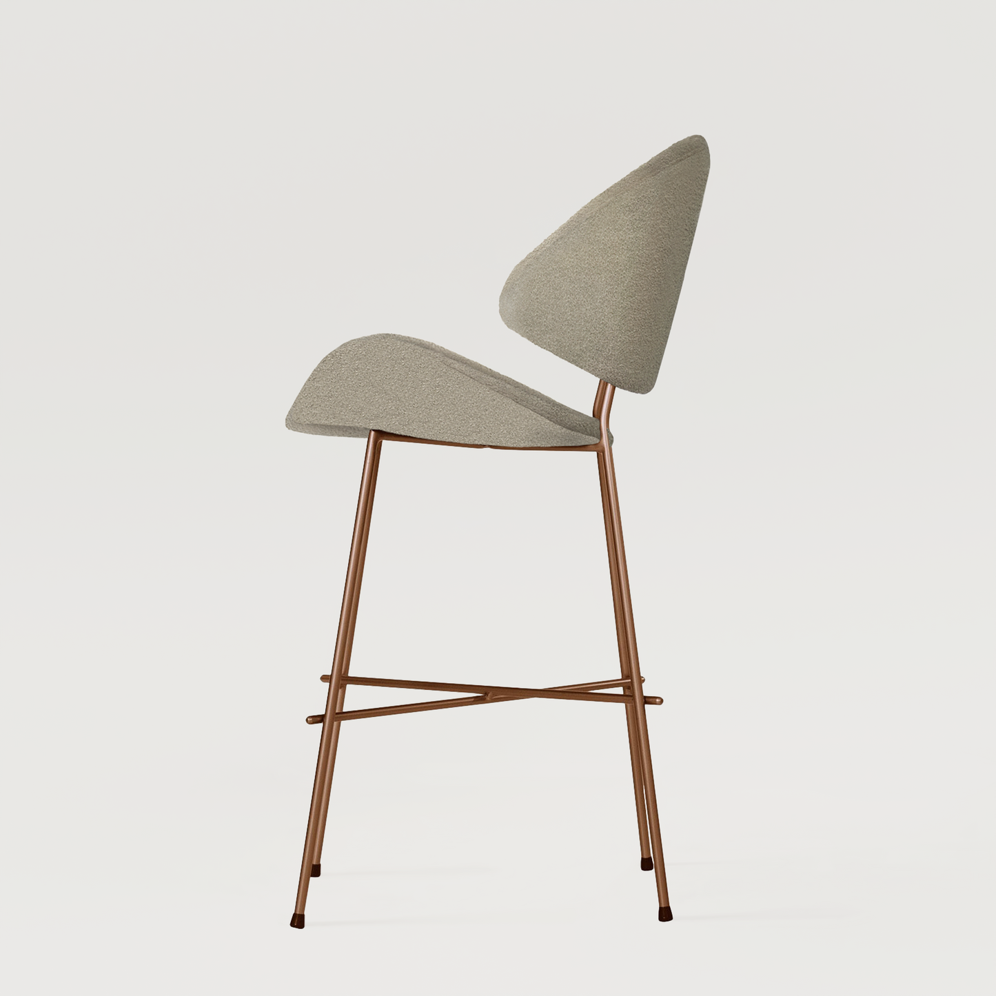 Bar stool Cheri Bar Boucle Copper Low - Coffee