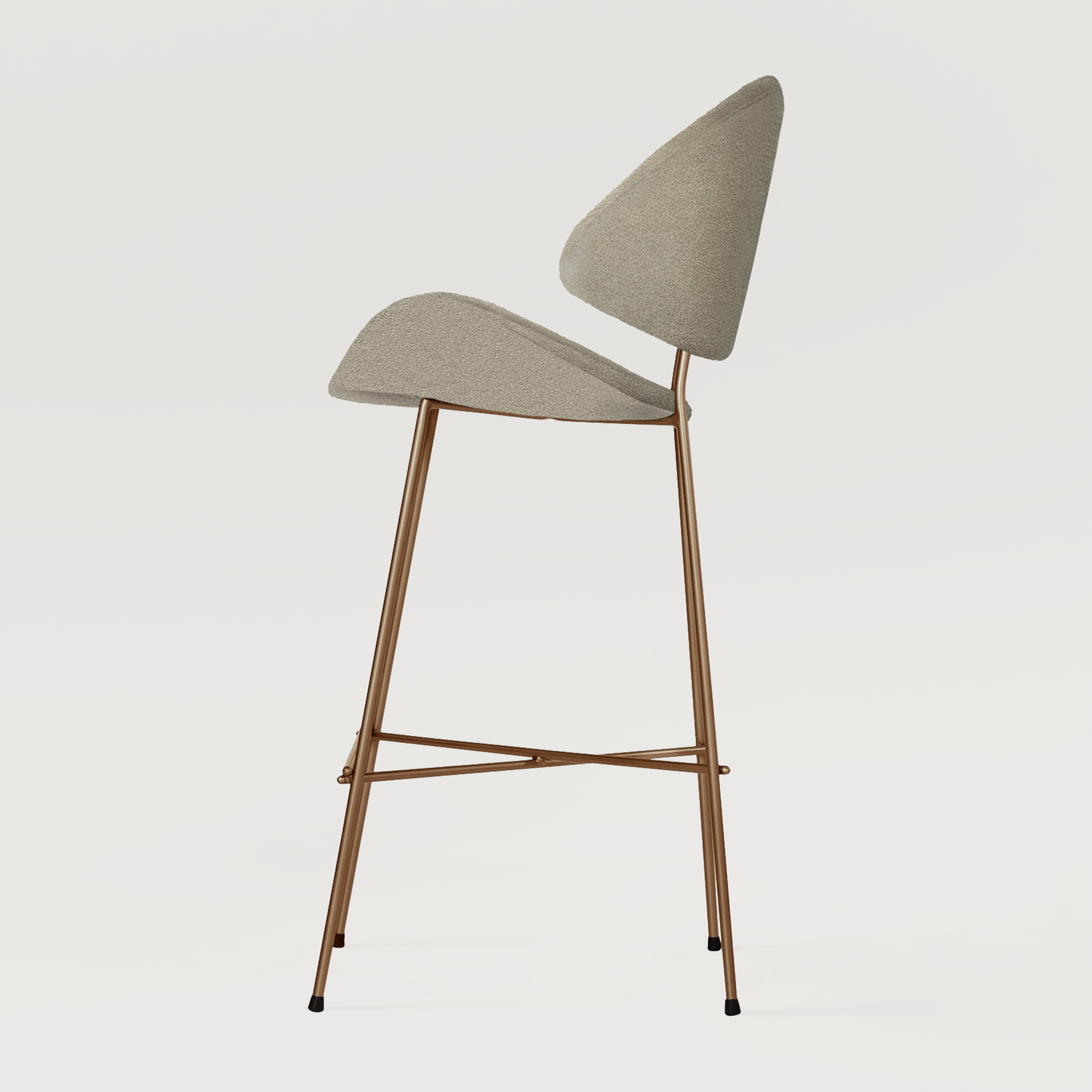 Bar stool Cheri Bar Boucle Copper High - Coffee