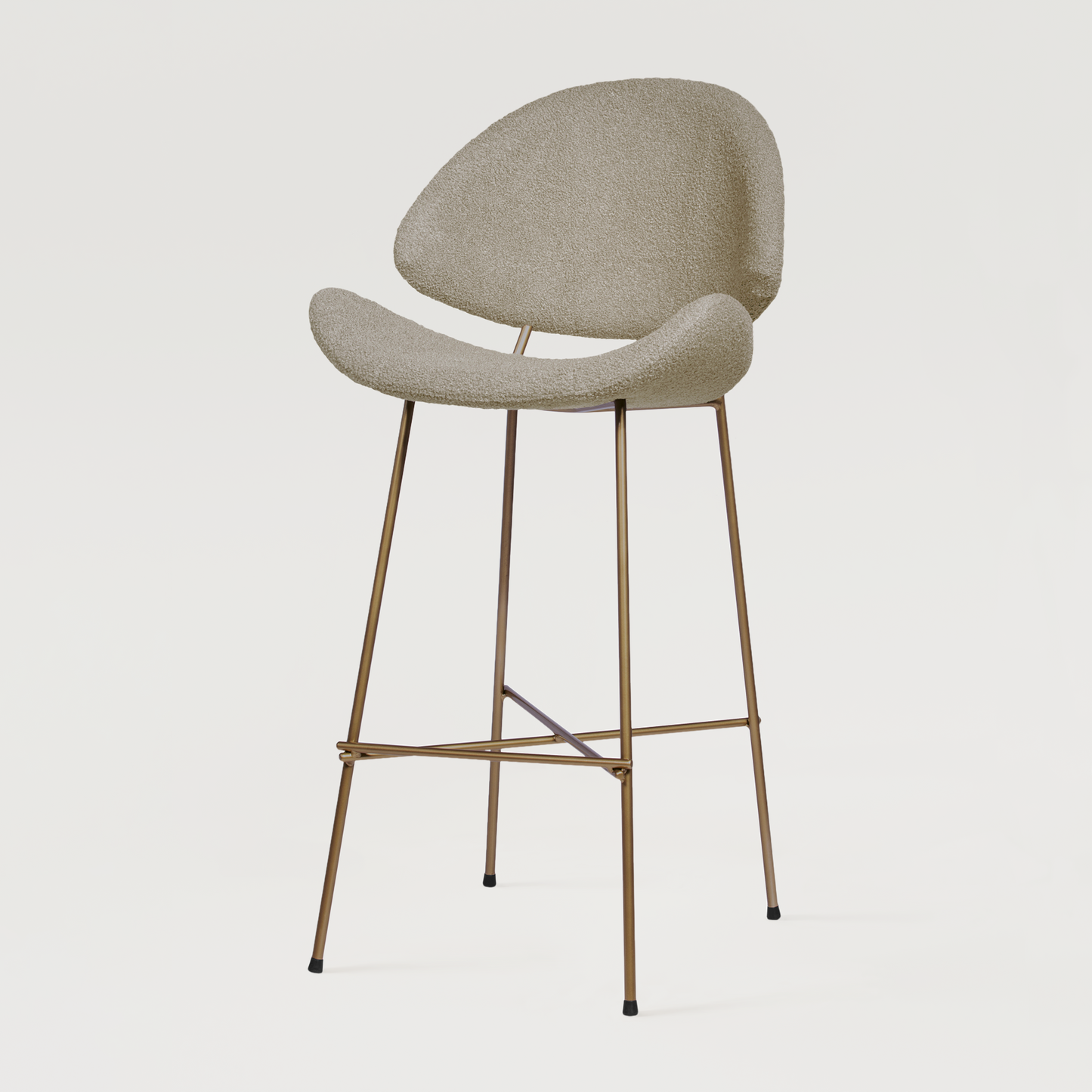 Bar stool Cheri Bar Boucle Copper High - Coffee