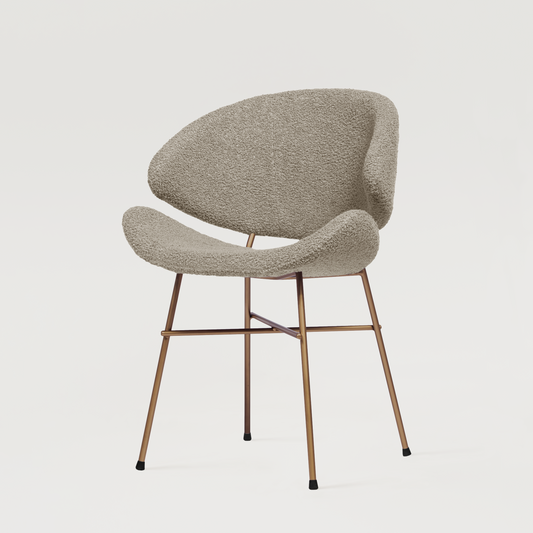 Chair Cheri Boucle Copper - Coffee