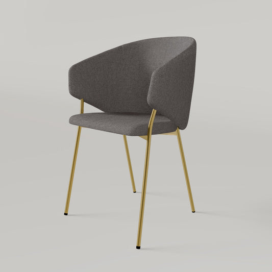 Chair Throne Alvaro Gold - Coffee
