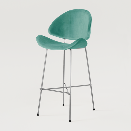 Bar stool Cheri Bar Velours Chrome High - Mint