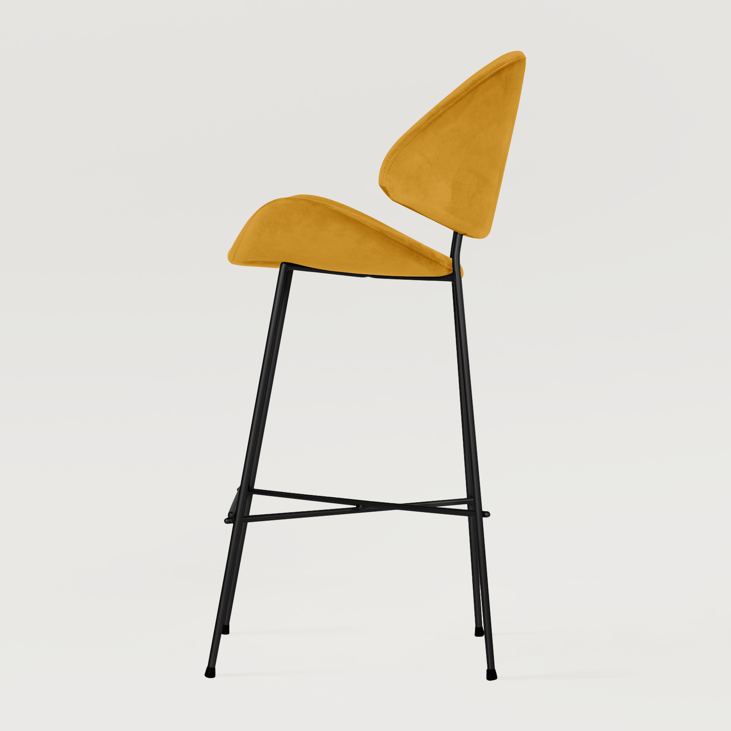 Bar stool Cheri Bar Velours High - Mustard