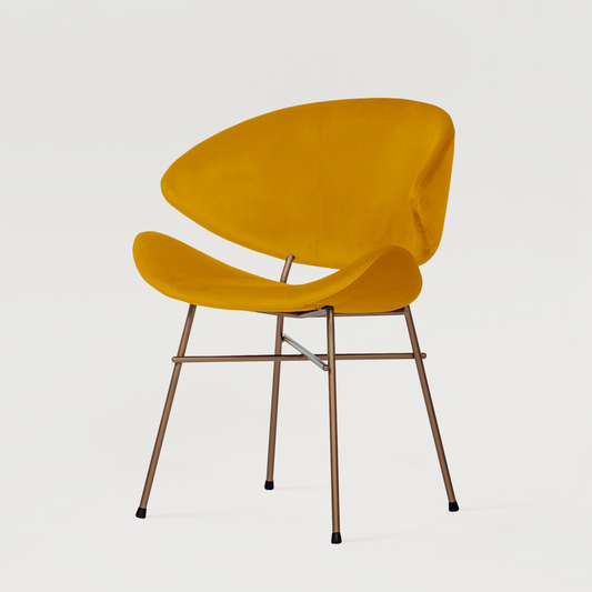 Chair Cheri Velours Copper - Mustard