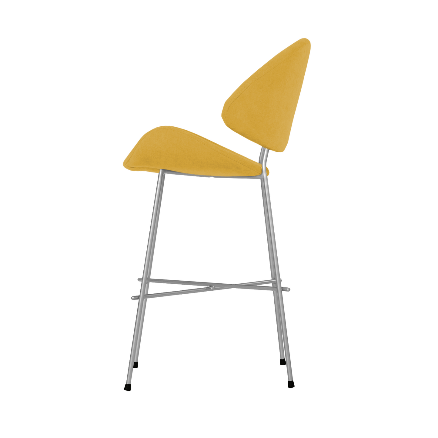 Bar stool Cheri Bar Trend Chrome Low - Mustard