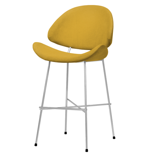 Bar stool Cheri Bar Trend Chrome Low - Mustard
