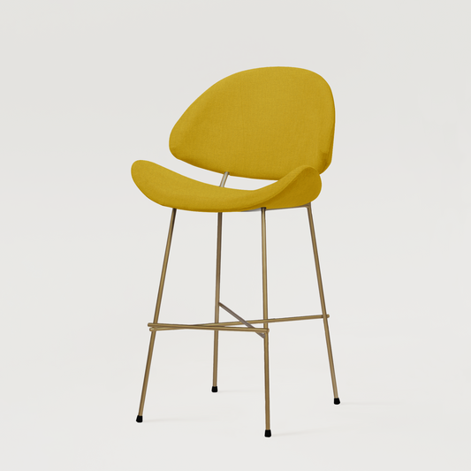 Bar stool Cheri Bar Trend Copper Low - Mustard