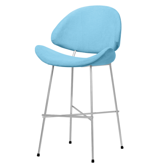 Bar stool Cheri Bar Trend Chrome Low - Light Blue