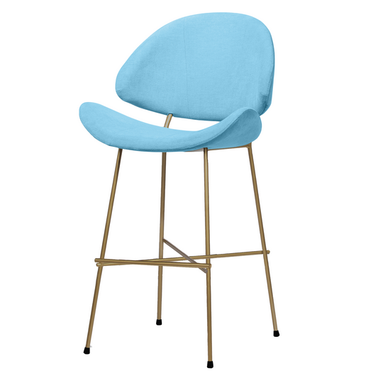Bar stool Cheri Bar Trend Copper Low - Ligjt Blue