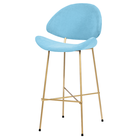Bar stool Cheri Bar Trend Gold High - Light Blue