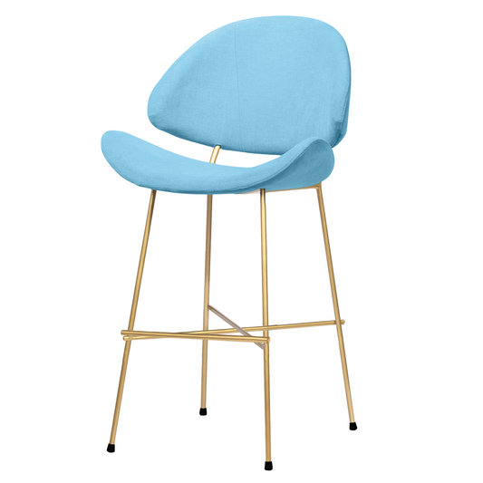 Bar stool Cheri Bar Trend Gold Low - Light Blue