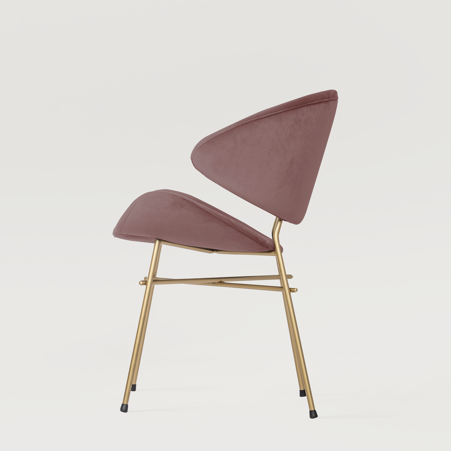 Chair Cheri Velours Gold - Dusty Rose