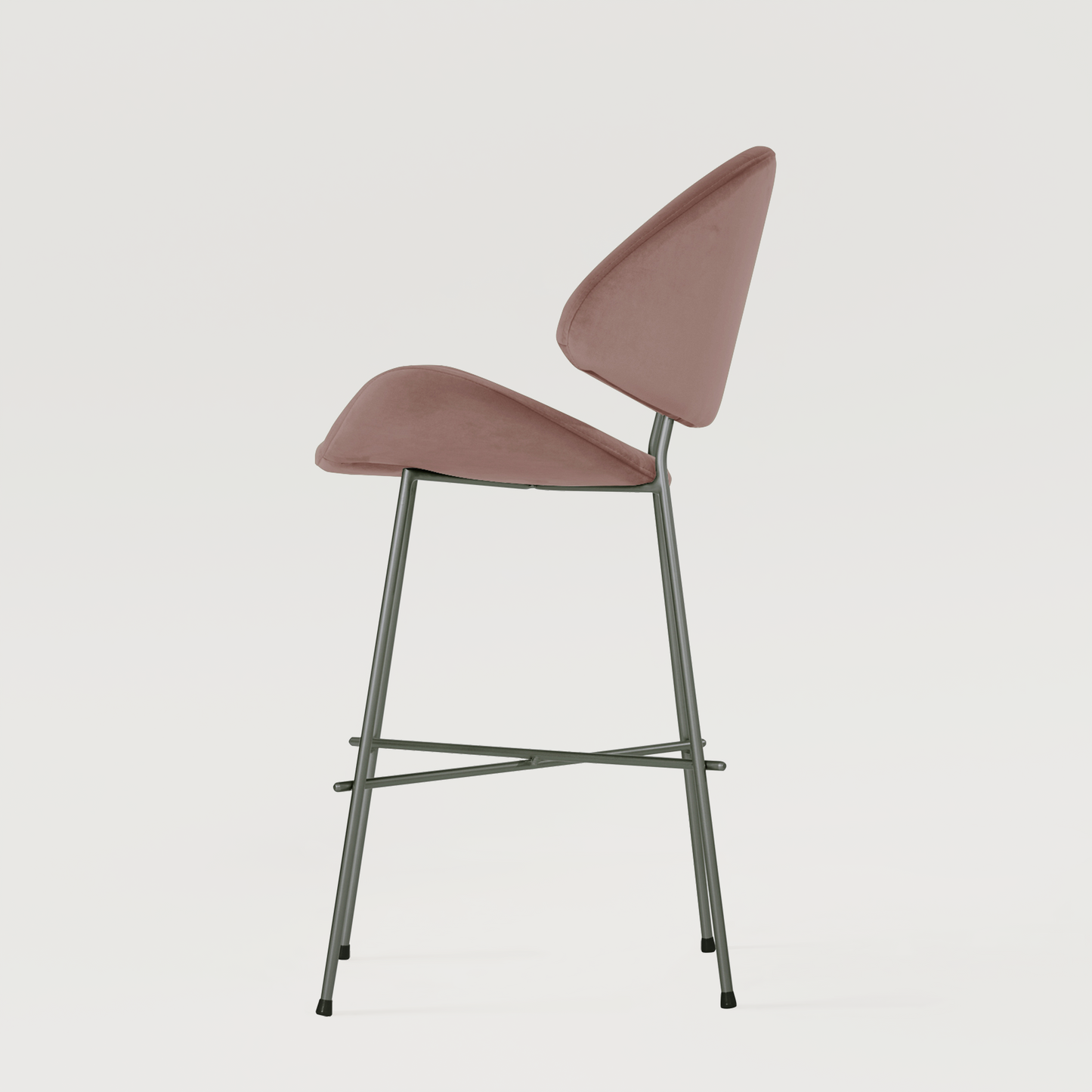 Bar stool Cheri Bar Velours Low - Dusty Rose