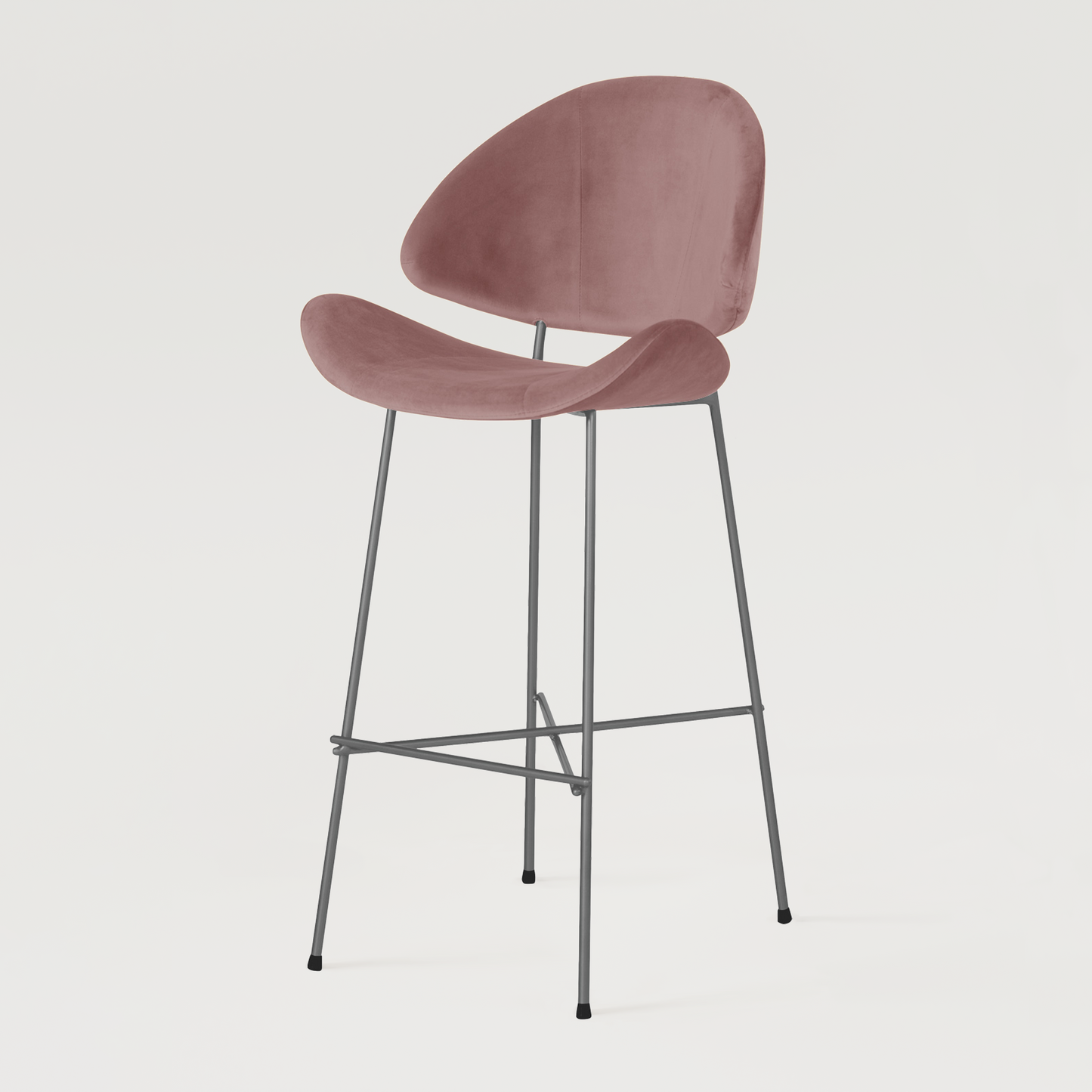 Bar stool Cheri Bar Velours High - Dusty Rose