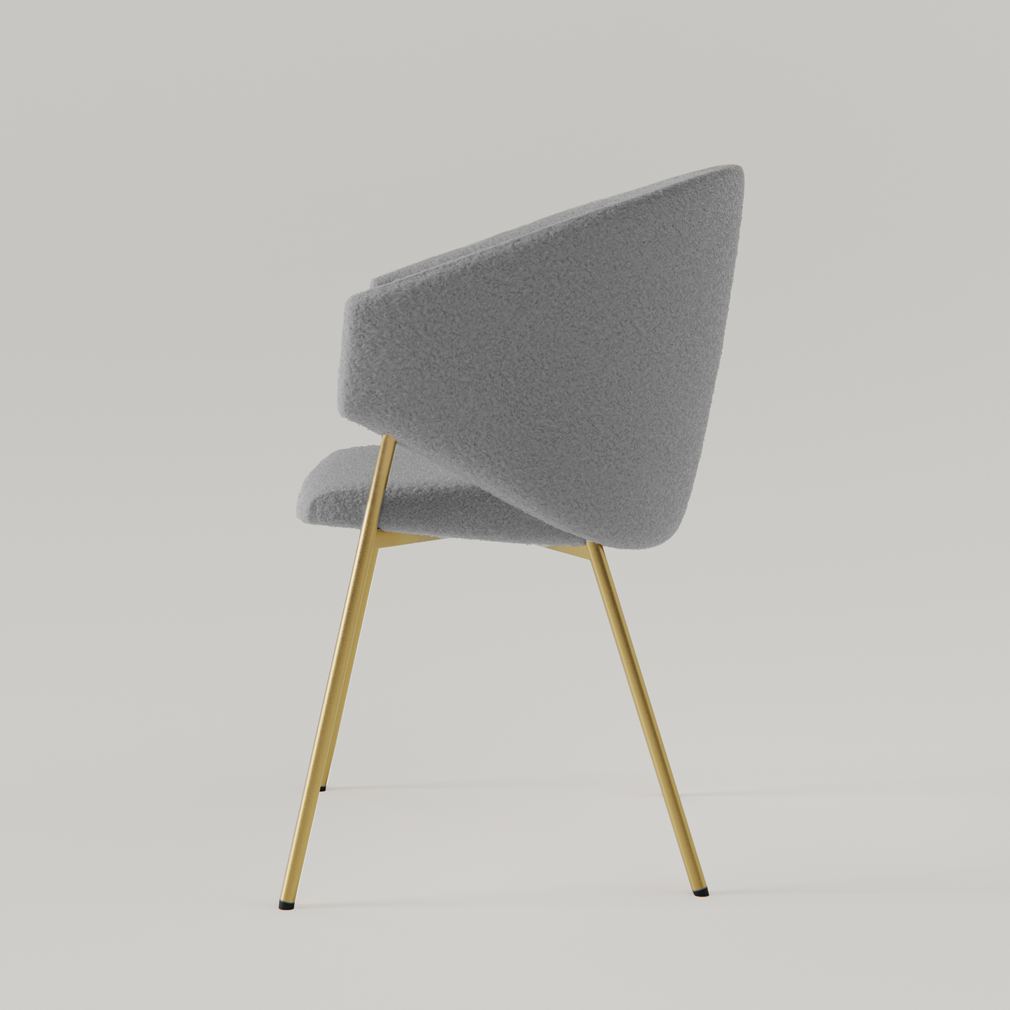 Chair Throne Boucle Gold - 81 - Light Grey