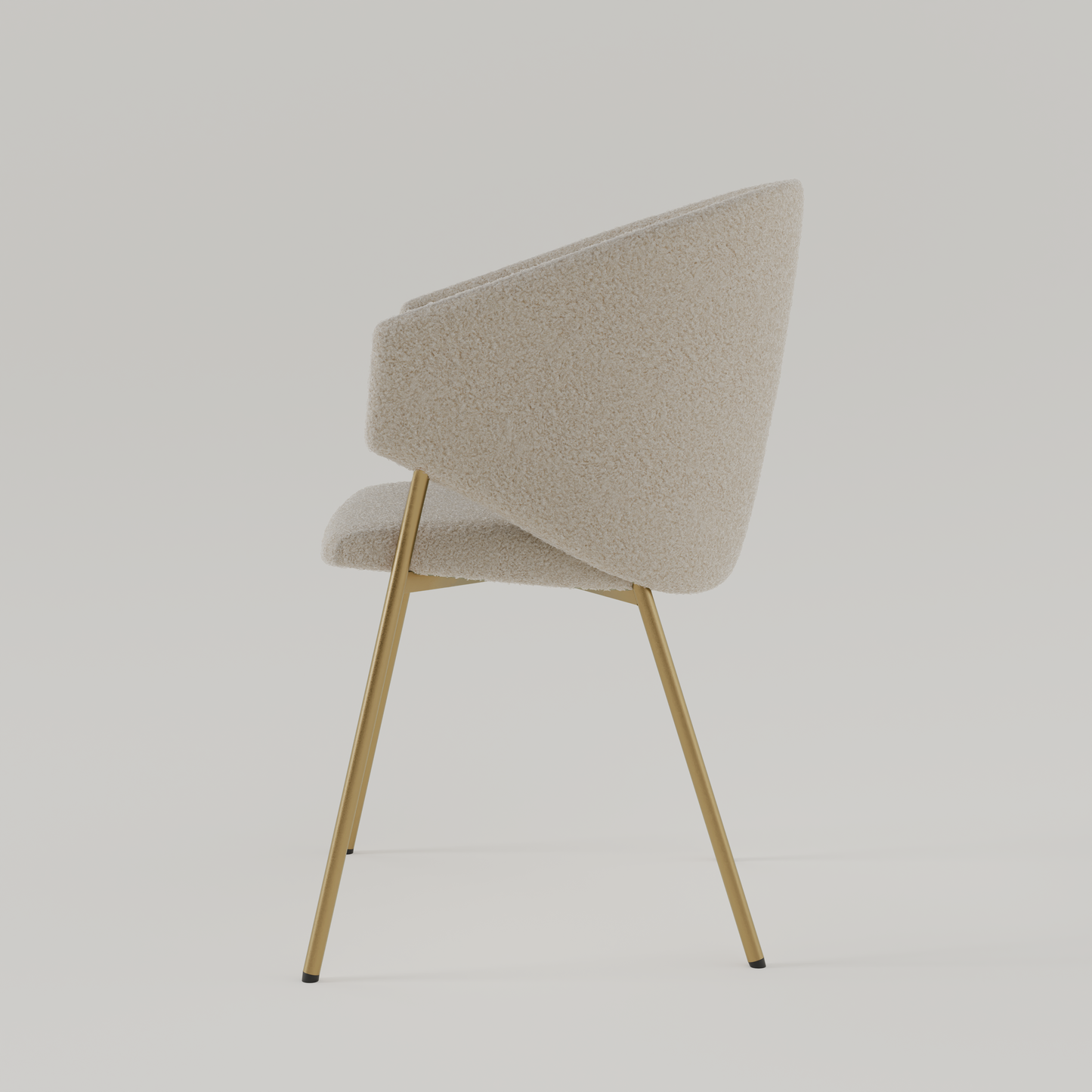 Chair Throne Boucle Gold - 06 - Beige