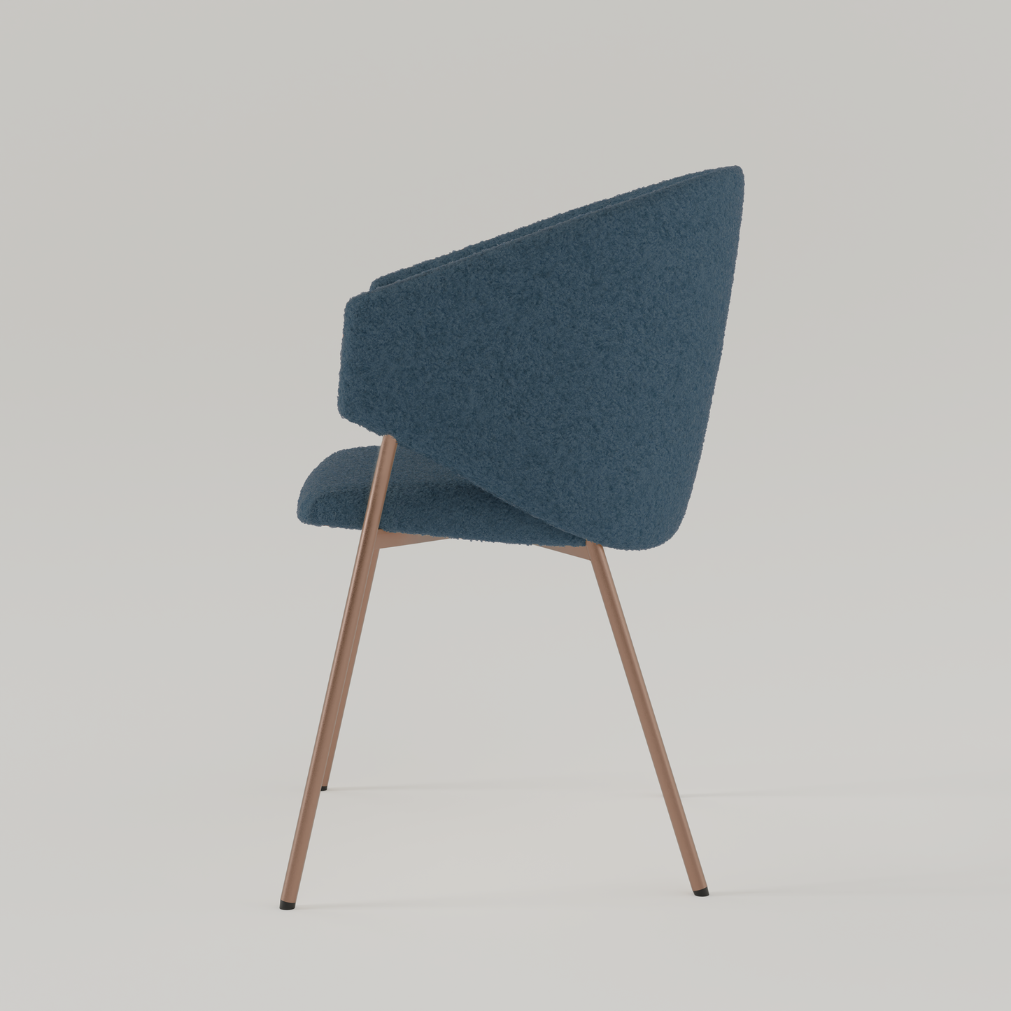 Chair Throne Boucle Copper - 77 - Dark Blue